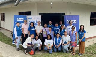 Astellas Global Health Foundation visitors with the Plan International and Plan Peru team